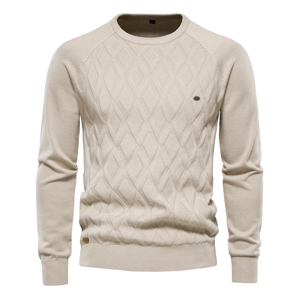 Theodor | Men's Sweater with Diamond Pattern
