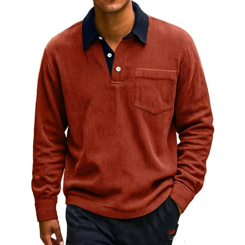Leon - Retro Corduroy Polo Shirt